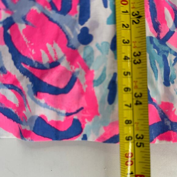 Lilly Pulitzer Easton Dress Cosmic Coral Size 0 Pink, Blue Gold Spaghetti Strap - Picture 10 of 11